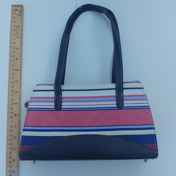 Sturdy Preppy Stripped Black & Red Shoulder Bag - Picture 3 of 6